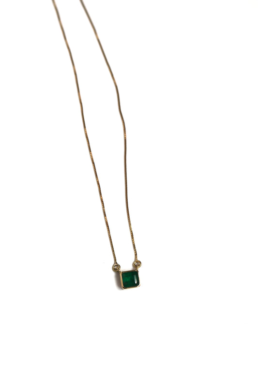 Dainty Emerald Necklace