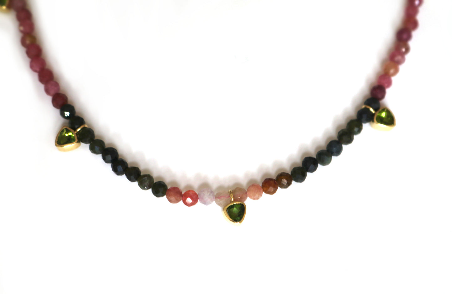 Bicolor Tourmaline Beaded Necklace