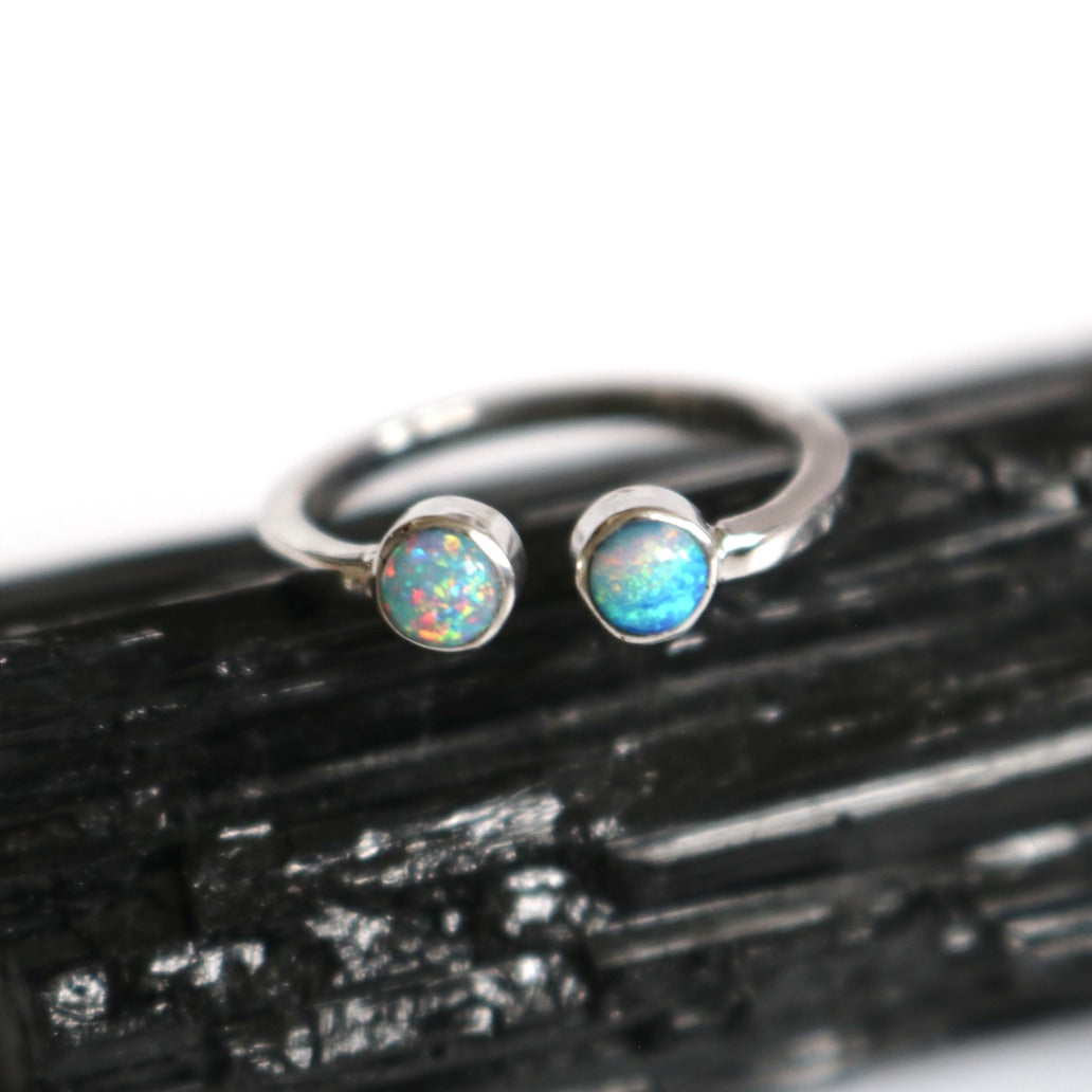 Doublet Opal Pinky Ring