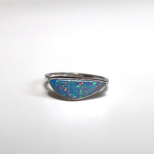 Free Form Doublet Opal Ring