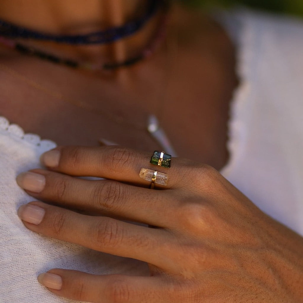 Tourmaline and Imperial Topaz Ring