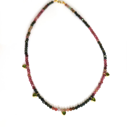 Bicolor Tourmaline Beaded Necklace